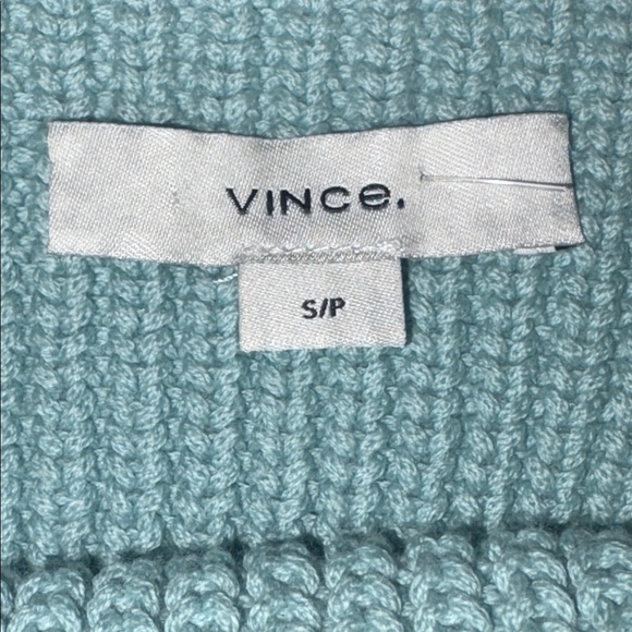 VINCE Square Neck Ribbed Sweater Tank Size Small Soft Blue NEW - Picture 8 of 11
